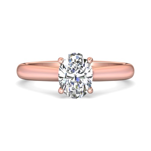 FlyerFit&reg; 14K Pink Gold Solitaire Engagement Ring