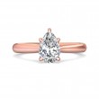 FlyerFit® 18K Pink Gold Solitaire Engagement Ring