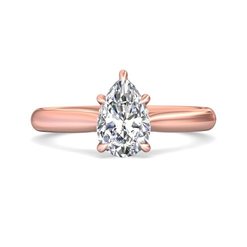 FlyerFit&reg; 18K Pink Gold Solitaire Engagement Ring