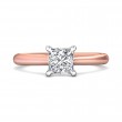 FlyerFit® 14K Pink Gold Shank And White Gold Top Solitaire Engagement Ring