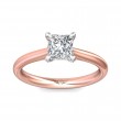 FlyerFit® 14K Pink Gold Shank And White Gold Top Solitaire Engagement Ring