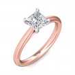 FlyerFit® 14K Pink Gold Shank And White Gold Top Solitaire Engagement Ring