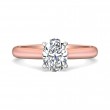 FlyerFit® 18K Pink Gold Shank And White Gold Top Solitaire Engagement Ring