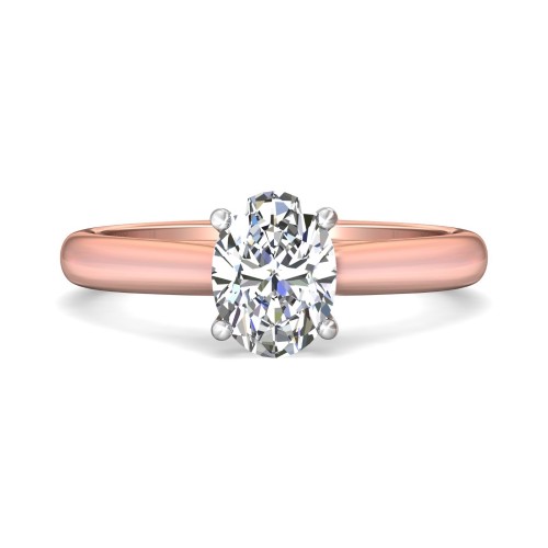 FlyerFit&reg; 14K Pink Gold Shank And White Gold Top Solitaire Engagement Ring