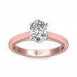 FlyerFit® 18K Pink Gold Shank And White Gold Top Solitaire Engagement Ring
