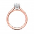 FlyerFit® 14K Pink Gold Shank And White Gold Top Solitaire Engagement Ring
