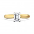 FlyerFit® 18K Yellow Gold Shank And White Gold Top Solitaire Engagement Ring