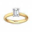FlyerFit® 18K Yellow Gold Shank And White Gold Top Solitaire Engagement Ring