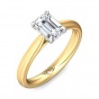 FlyerFit® 18K Yellow Gold Shank And White Gold Top Solitaire Engagement Ring