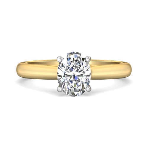 FlyerFit&reg; 14K Yellow and 14K White Gold Solitaire Engagement Ring
