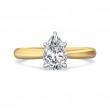 FlyerFit® 18K Yellow Gold Shank And White Gold Top Solitaire Engagement Ring
