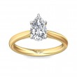 FlyerFit® 18K Yellow Gold Shank And White Gold Top Solitaire Engagement Ring