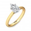 FlyerFit® 18K Yellow Gold Shank And White Gold Top Solitaire Engagement Ring