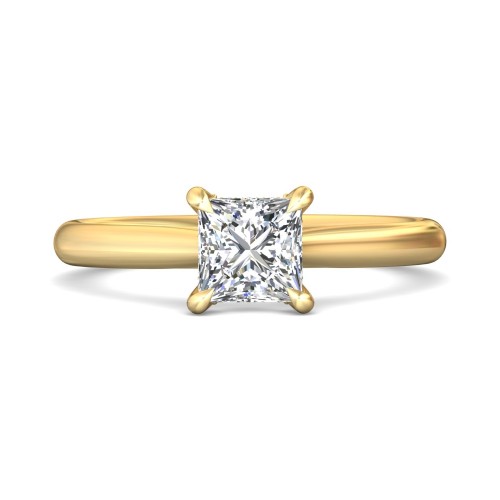 FlyerFit&reg; 18K Yellow Gold Solitaire Engagement Ring