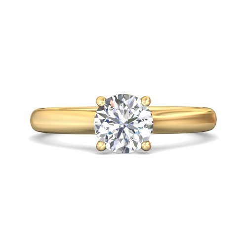 FlyerFit&reg; 18K Yellow Gold Solitaire Engagement Ring