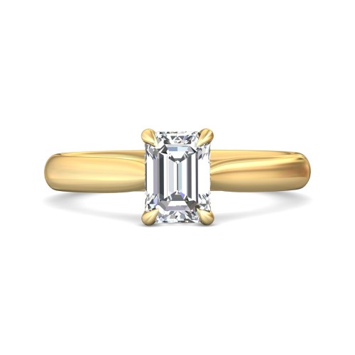FlyerFit&reg; 18K Yellow Gold Solitaire Engagement Ring