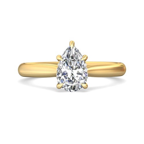FlyerFit&reg; 14K Yellow Gold Solitaire Engagement Ring
