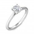 FlyerFit® 14K White Gold Solitaire Engagement Ring
