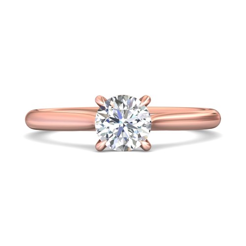 FlyerFit&reg; 18K Pink Gold Solitaire Engagement Ring