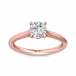 FlyerFit® 18K Pink Gold Solitaire Engagement Ring