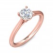 FlyerFit® 18K Pink Gold Solitaire Engagement Ring
