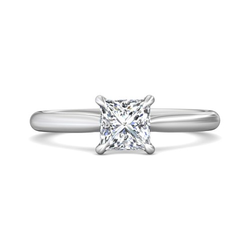 FlyerFit&reg; 18K White Gold Solitaire Engagement Ring