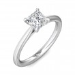 FlyerFit® 18K White Gold Solitaire Engagement Ring