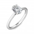 FlyerFit® 14K White Gold Solitaire Engagement Ring