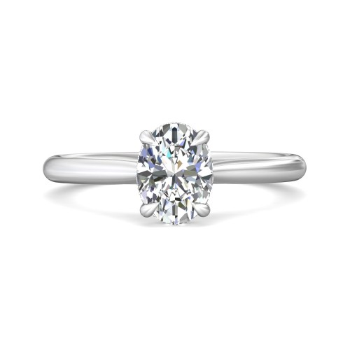 FlyerFit&reg; 18K White Gold Solitaire Engagement Ring