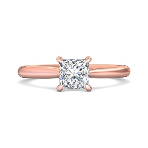 FlyerFit&reg; 14K Pink Gold Solitaire Engagement Ring