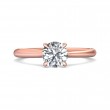 FlyerFit® 18K Pink Gold Solitaire Engagement Ring