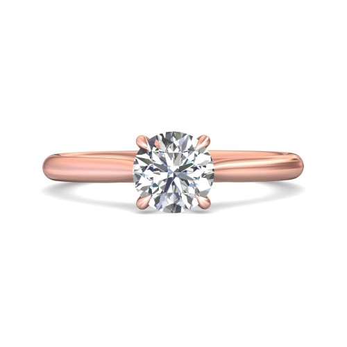 FlyerFit&reg; 14K Pink Gold Solitaire Engagement Ring