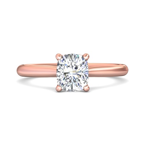 FlyerFit&reg; 18K Pink Gold Solitaire Engagement Ring