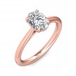 FlyerFit® 18K Pink Gold Solitaire Engagement Ring