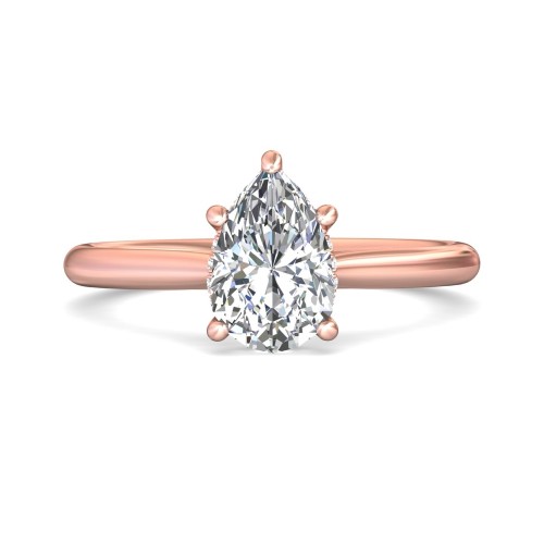 FlyerFit&reg; 18K Pink Gold Solitaire Engagement Ring
