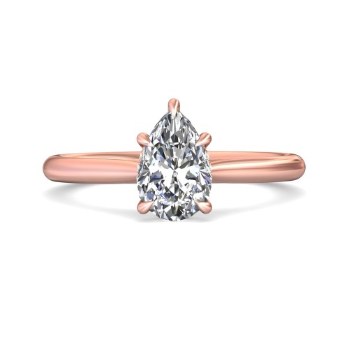 FlyerFit&reg; 18K Pink Gold Solitaire Engagement Ring