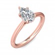 FlyerFit® 14K Pink Gold Solitaire Engagement Ring