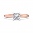 FlyerFit® 14K Pink Gold Shank And White Gold Top Solitaire Engagement Ring