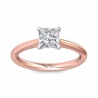 FlyerFit® 14K Pink Gold Shank And White Gold Top Solitaire Engagement Ring