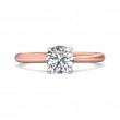 FlyerFit® 18K Pink Gold Shank And White Gold Top Solitaire Engagement Ring