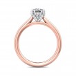 FlyerFit® 18K Pink Gold Shank And White Gold Top Solitaire Engagement Ring