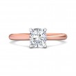 FlyerFit® 14K Pink Gold Shank And White Gold Top Solitaire Engagement Ring
