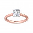 FlyerFit® 14K Pink Gold Shank And White Gold Top Solitaire Engagement Ring