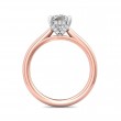 FlyerFit® 14K Pink Gold Shank And White Gold Top Solitaire Engagement Ring