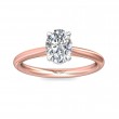 FlyerFit® 18K Pink Gold Shank And White Gold Top Solitaire Engagement Ring