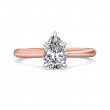 FlyerFit® 18K Pink Gold Shank And White Gold Top Solitaire Engagement Ring