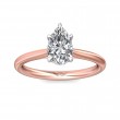 FlyerFit® 18K Pink Gold Shank And White Gold Top Solitaire Engagement Ring