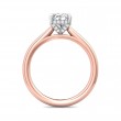 FlyerFit® 18K Pink Gold Shank And White Gold Top Solitaire Engagement Ring