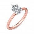 FlyerFit® 18K Pink Gold Shank And White Gold Top Solitaire Engagement Ring