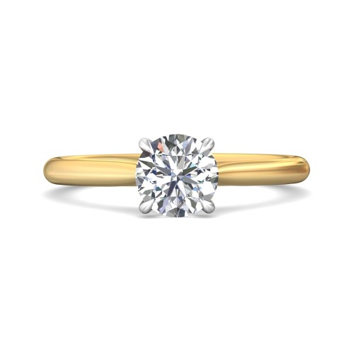FlyerFit&reg; 14K Yellow and 14K White Gold Solitaire Engagement Ring